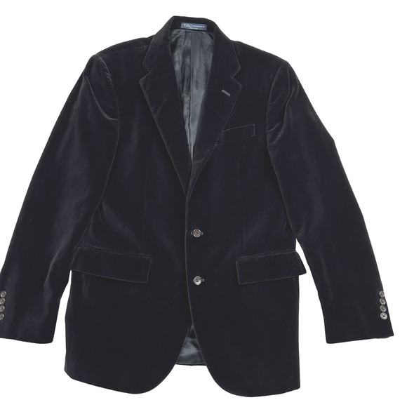 Polo Ralph Lauren Men's Velvet Sport Coat Blazer Dark Purple 40R